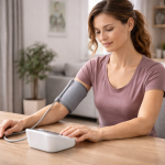 Domowy pomiar ciśnienia z mankietem na ramieniu