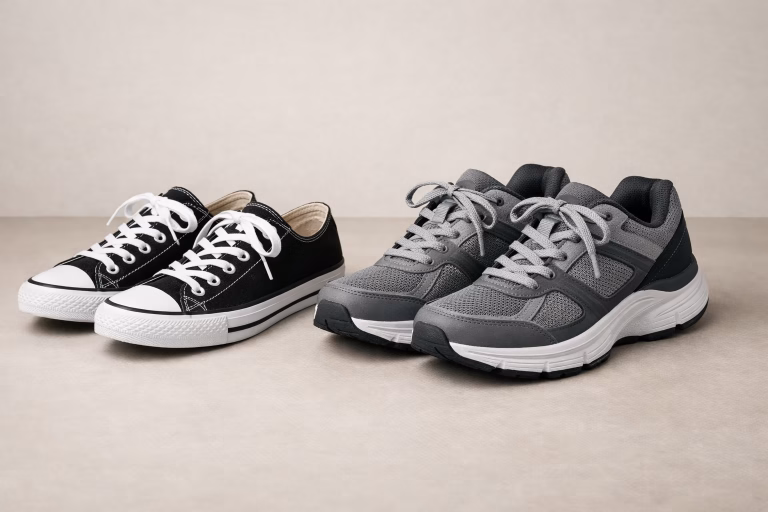 trampki i wygodne buty codzienne na jasnym tle