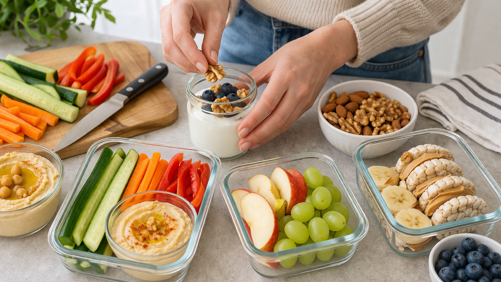 przygotowanie prostych przekąsek do pracy w słoikach