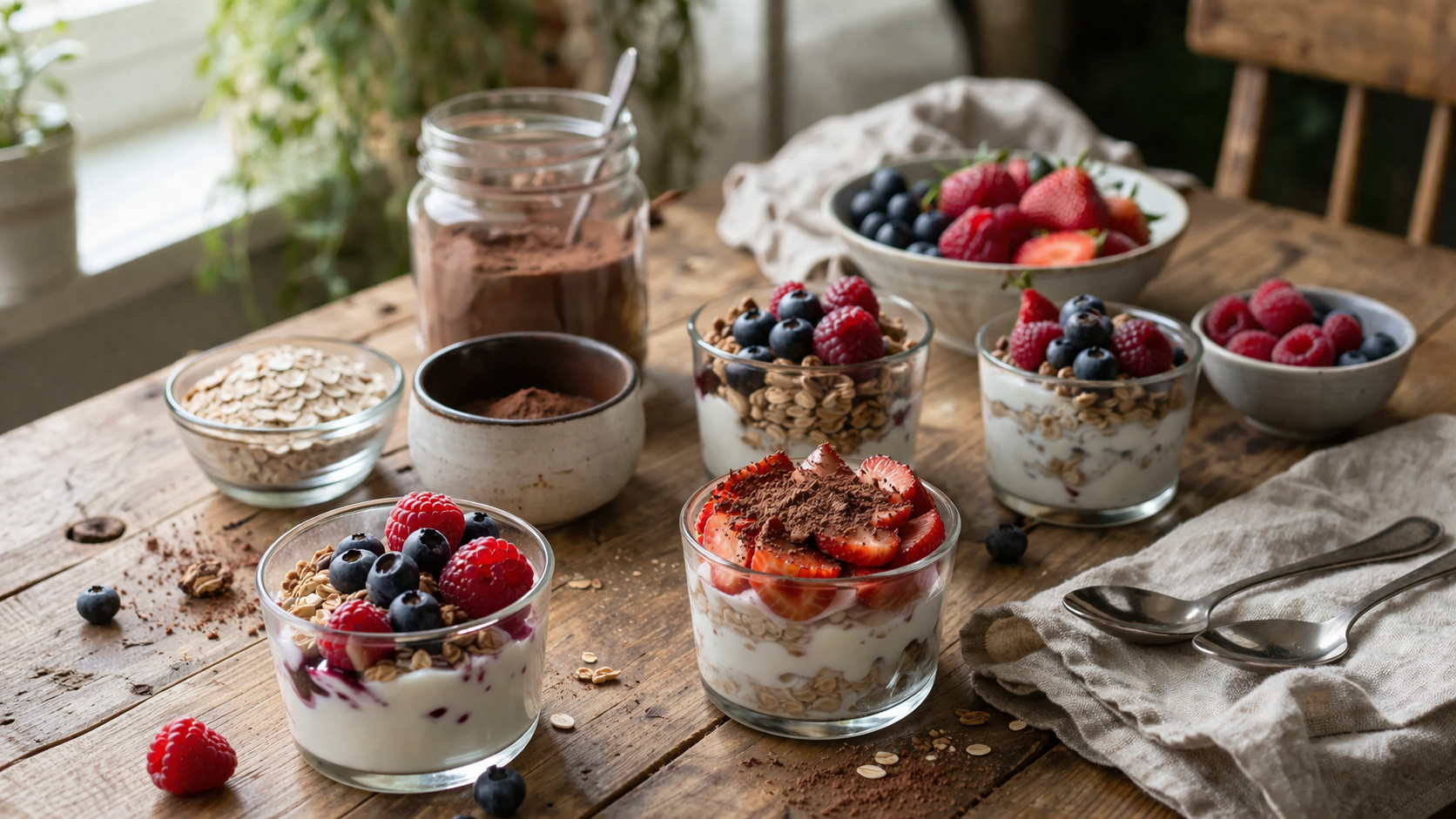 Sześć prostych deserów z owocami i jogurtem