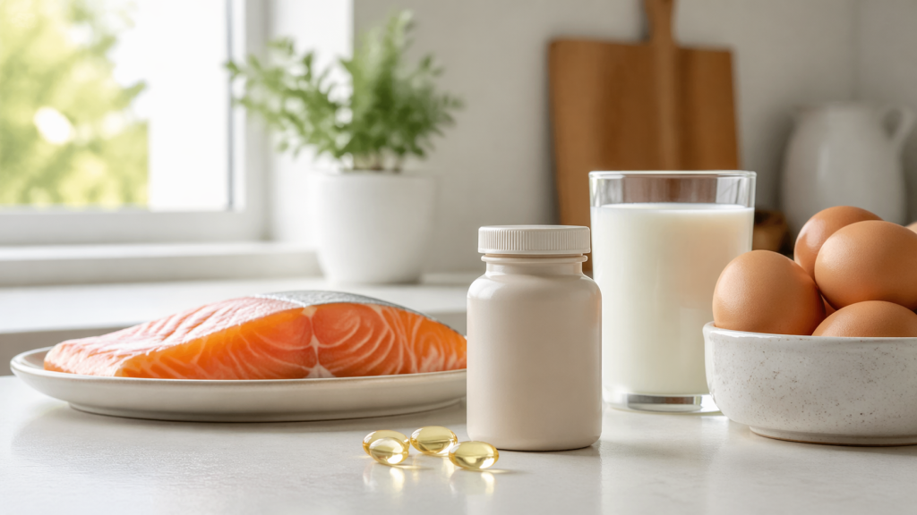 Tłuste ryby, jajka i produkty wzbogacane jako źródła witaminy D