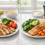 Posiłki przed i po treningu na stole