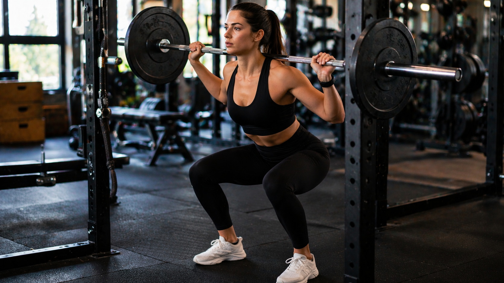 Sportowiec wykonuje ćwiczenie z dobrą techniką